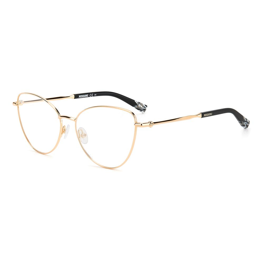 Eyeglasses Frames by Missoni for women in chiffon rose-gold features an refined silhouette, showcasing a sophisticated rose-gold coloured frame and refined for a refined look.