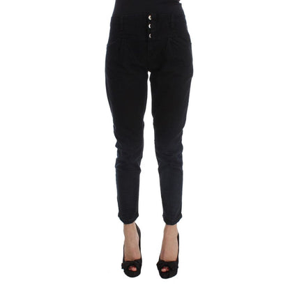 Jeans by Costume National for women in stretch denim cotton black features an refined tailoring silhouette, showcasing a premium slim & cropped with a and cropped cut for a refined tailoring look.