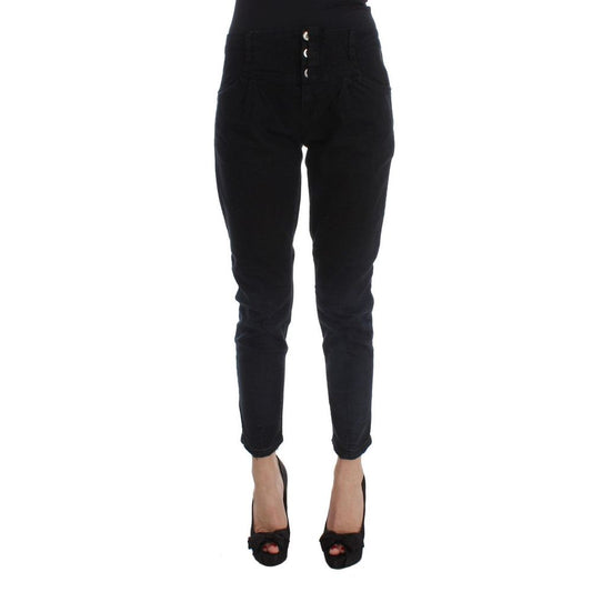 Jeans by Costume National for women in stretch denim cotton black features an refined tailoring silhouette, showcasing a premium slim & cropped with a and cropped cut for a refined tailoring look.