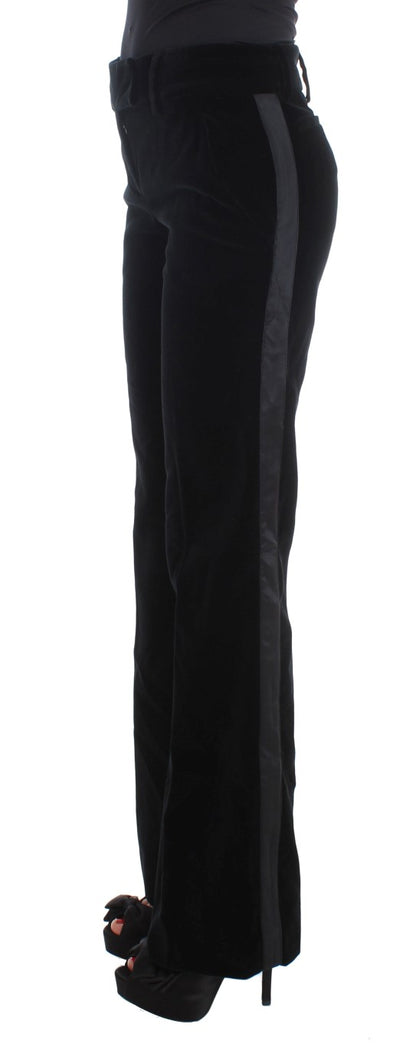 Pants by Ermanno Scervino for women in silk & viscose black features an understated silhouette, showcasing a sophisticated wide and long with a refined for an understated, polished aesthetic.