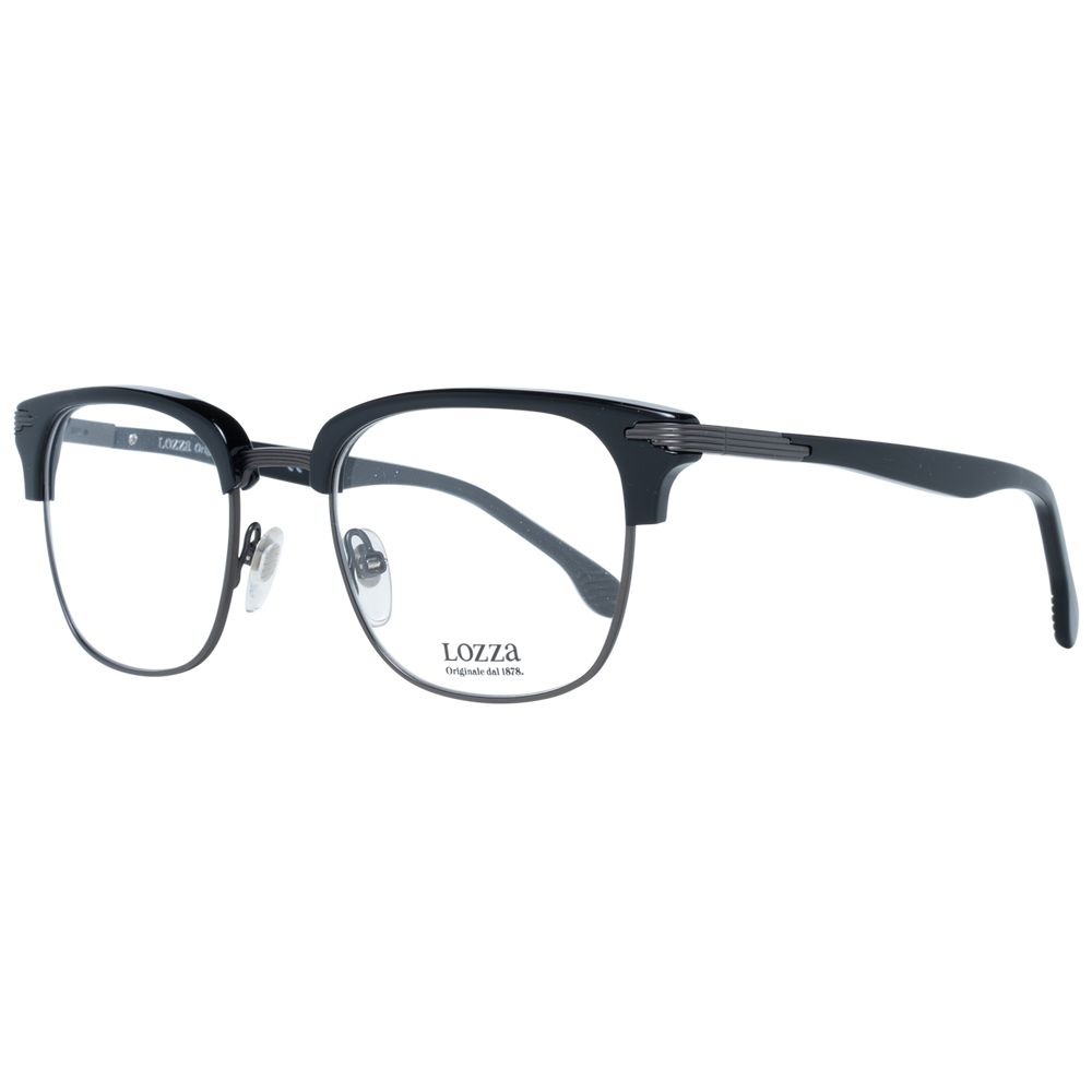 Eyeglasses Frames by Lozza for unisex in and black showcases a refined silhouette, detailed with a black coloured frame finish and a sophisticated full-frame frame design.