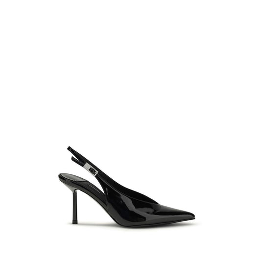 High-Heel Stiletto Slingback Pumps Heels by LE SILLA for women in bos taurus calfskin leather & crystal and black & silver showcases a effortlessly elegant silhouette as Women's Bos Taurus Calfskin Leather & Crystal High-Heel Stiletto Slingback Pumps Heels, featuring a effortlessly elegant stiletto high-heel and a effortlessly elegant for an elegant look.