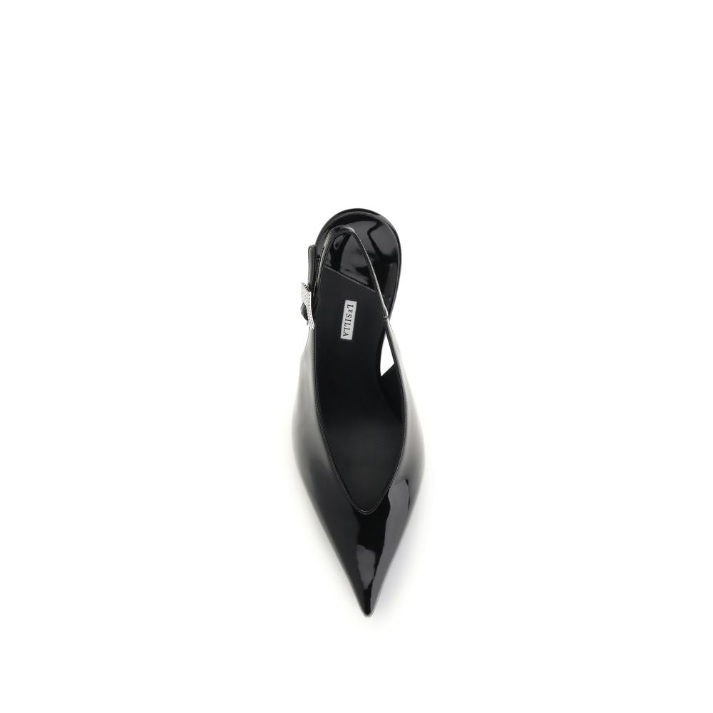 High-Heel Stiletto Slingback Pumps Heels by LE SILLA for women in bos taurus calfskin leather & crystal black & silver features an captivating silhouette, showcasing the elegant Women's Bos Taurus Calfskin Leather & Crystal High-Heel Stiletto Slingback Pumps Heels design with a stiletto high-heel and a sophisticated .