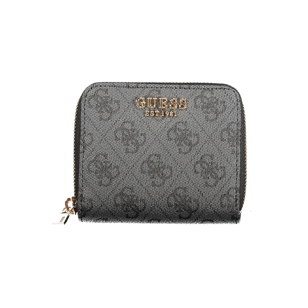 Cardholder Wallet by Guess Jeans for women in polyethylene black showcases a refined silhouette, artfully capturing the essence of the refined Laurel Polyethylene Cardholder Wallet design with functional card-organization coin-purse.