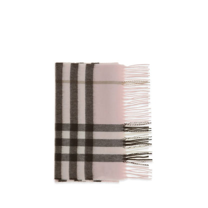 Scarf by Burberry for women in cashmere & capra leather multicolor features a snug silhouette, perfectly showcasing the elegant drape and premium finish of the Cashmere & Capra Leather Shawl Fringes Scarf.