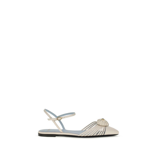 Ballet Sandals Flat Shoes by Valentino Garavani for women in bos taurus calf leather beige presents a effortless chic silhouette, showcasing the Heart V Logo Women's Bos Taurus Calf Leather Ballet Sandals Flat Shoes design with a effortless chic and for a sophisticated look.