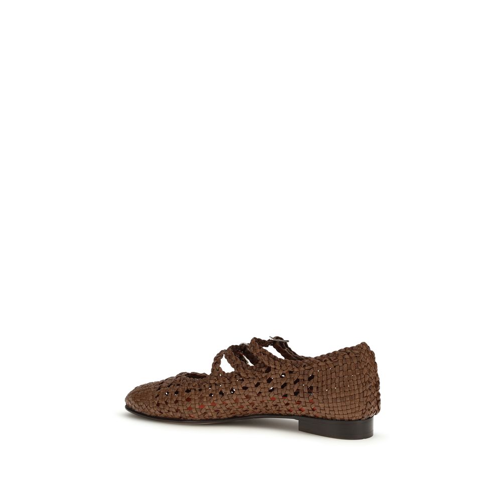 Ballet Mary-Jane Flat Shoes by Carel Paris for women in bos taurus calf leather brown features an statuesque silhouette from the Women's Bos Taurus Calf Leather Ballet Mary-Jane Flat Shoes collection, showcasing a and a statuesque round toe style for a statuesque look.