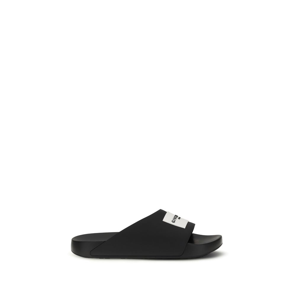 Flat Mule Slider Slippers by Givenchy for men in rubber black & signature features an timeless Men's Rubber Flat Mule Slider Slippers aesthetic, defined by a flat and a refined .