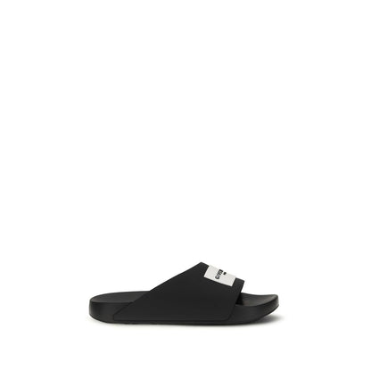 Flat Mule Slider Slippers by Givenchy for men in rubber black & signature features an timeless Men's Rubber Flat Mule Slider Slippers aesthetic, defined by a flat and a refined .