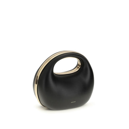 Handbag by Sacai for women in bos taurus calf leather black & gold features a exquisite silhouette, showcasing a secure snap and exquisite with versatile handle for a exquisite finish.