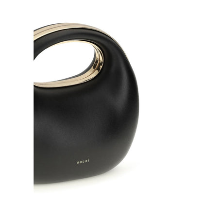 Handbag by Sacai for women in bos taurus calf leather black & gold features a refined silhouette, showcasing a secure snap, organized , and versatile handle for a refined finish.