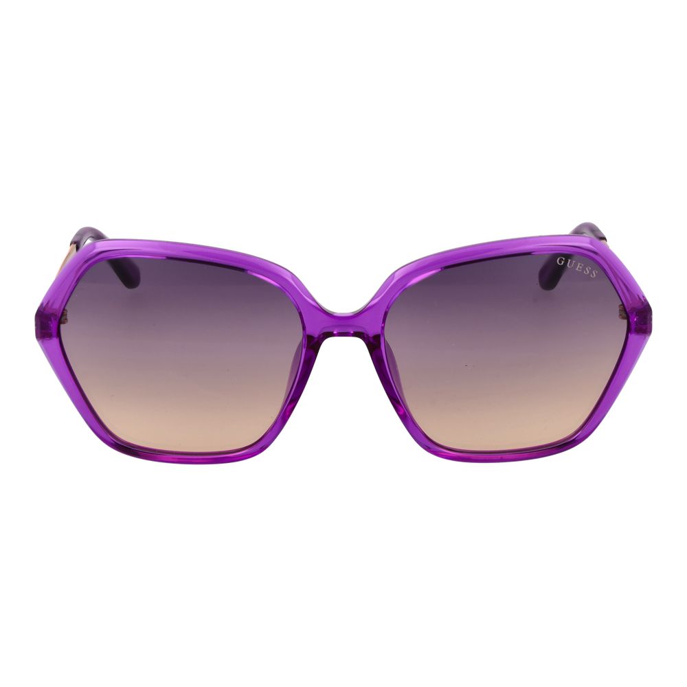 Sunglasses by Guess for women in and multicolor featuring an opulent full-rim square frame design with a sophisticated purple coloured frame finish and high-performance gradient category-2-medium-tint lens.