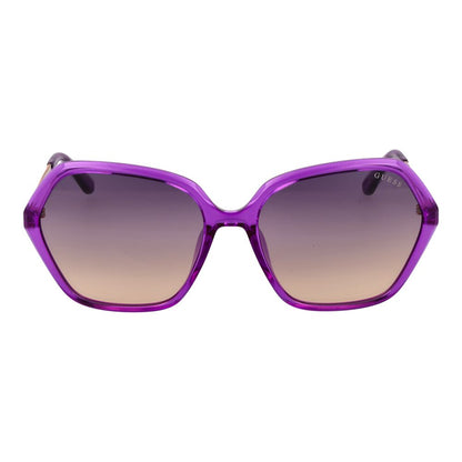 Sunglasses by Guess for women in and multicolor featuring an opulent full-rim square frame design with a sophisticated purple coloured frame finish and high-performance gradient category-2-medium-tint lens.