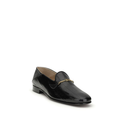 Loafer Slip-On Shoes by Valentino Garavani for men in nappa calf & eel leather black & signature features an dynamic silhouette from the V Logo Men's Nappa Calf & Eel Leather Loafer Slip-On Shoes collection, defined by a dynamic and for a dynamic look.