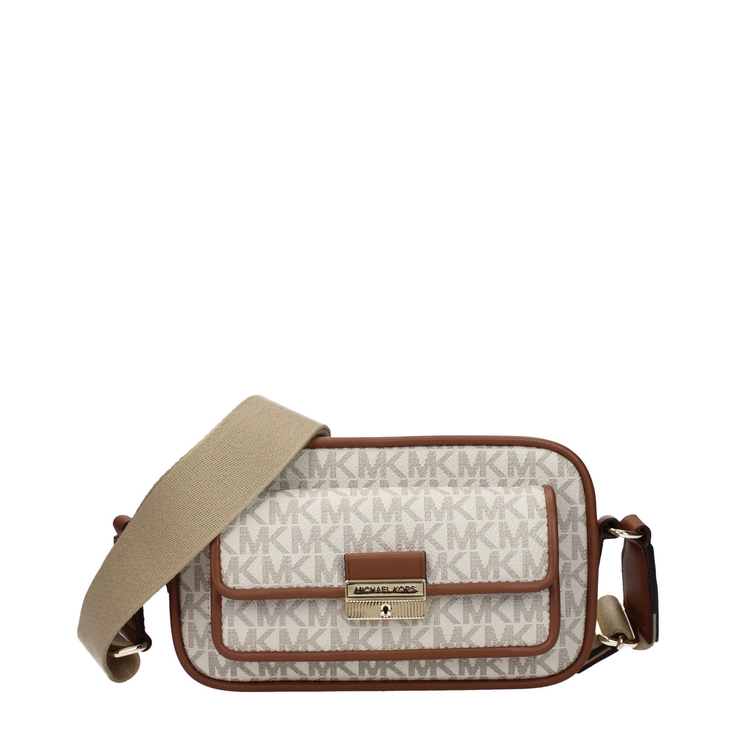 Crossbody Handbag by Michael Kors for women in fabric beige features an multi-faceted design with a secure , ample , and versatile crossbody-strap & adjustable-strap for a multi-faceted finish.