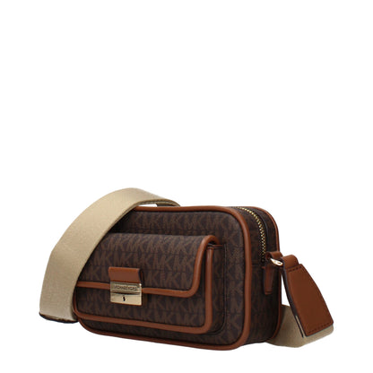 Crossbody Handbag by Michael Kors for women in fabric brown features a multifaceted silhouette, showcasing a secure and multifaceted with versatile crossbody-strap & adjustable-strap for multifaceted style.