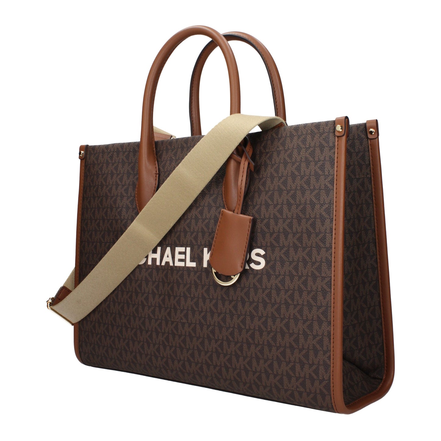 Handbag by Michael Kors for women in fabric brown features a ornamental silhouette, showcasing a secure , ample , and ornamental adjustable-strap for a sophisticated look.
