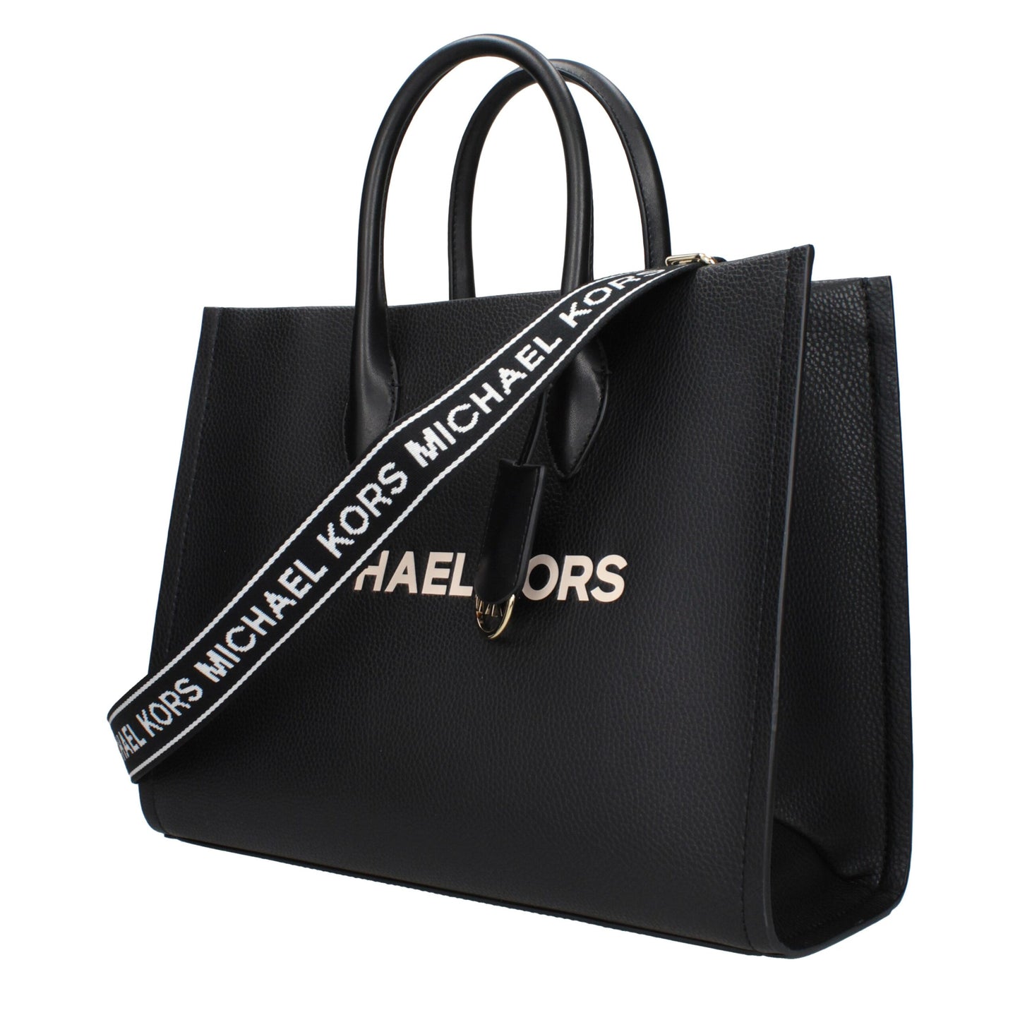 Handbag by Michael Kors for women in leather black features a ornamental silhouette, showcasing a secure , ample , and ornamental adjustable-strap for a sophisticated look.