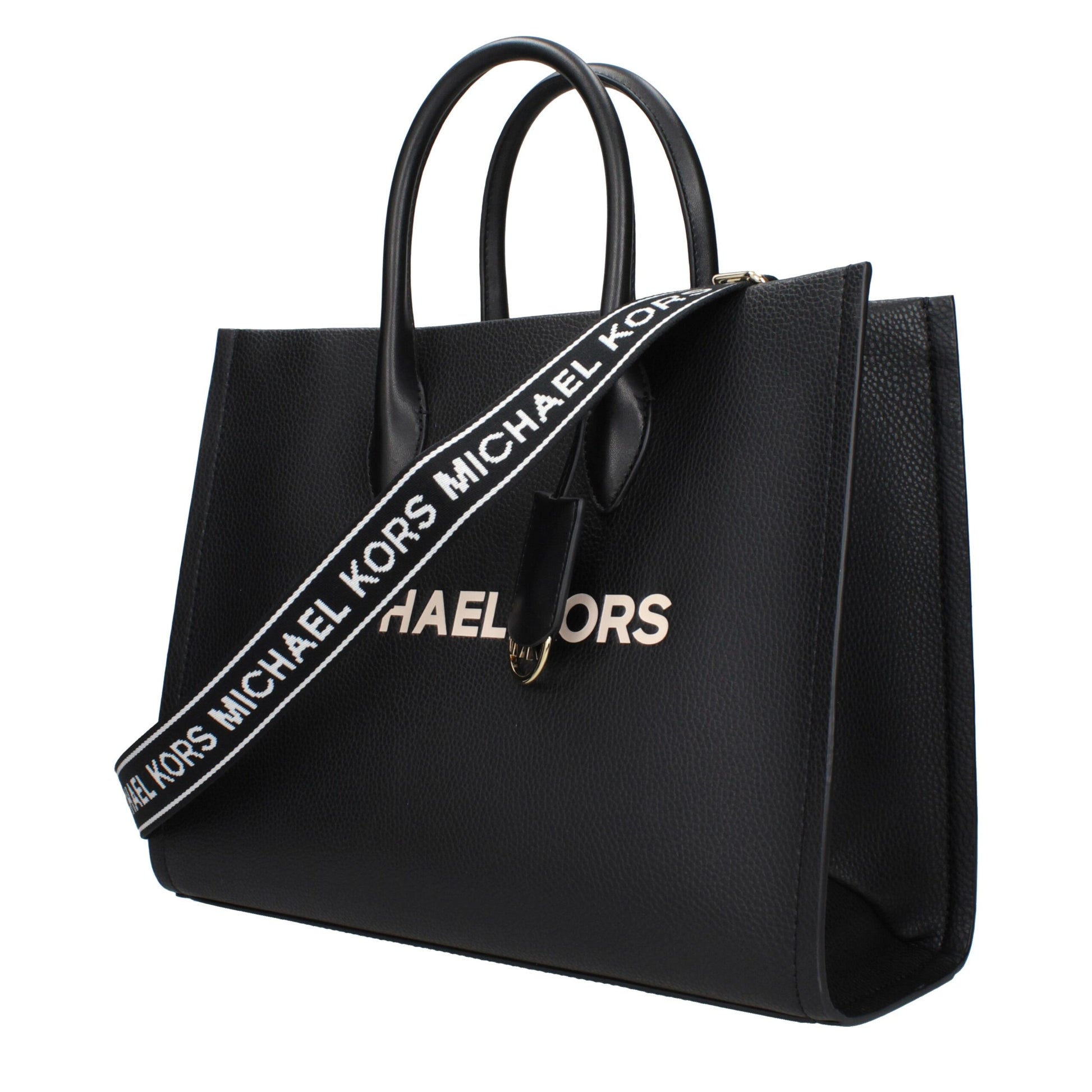 Handbag by Michael Kors for women in leather black features a ornamental silhouette, showcasing a secure , ample , and ornamental adjustable-strap for a sophisticated look.