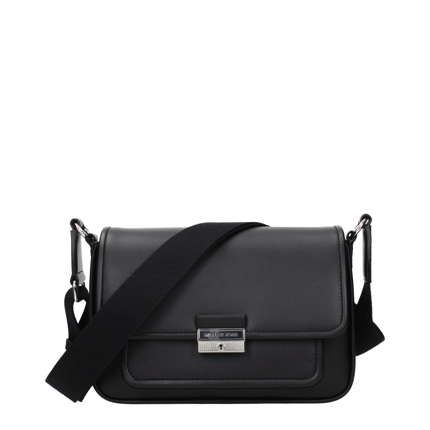 Crossbody Handbag by Michael Kors for women in leather black features a multifaceted silhouette, showcasing a secure and multifaceted with versatile crossbody-strap & adjustable-strap for multifaceted style.