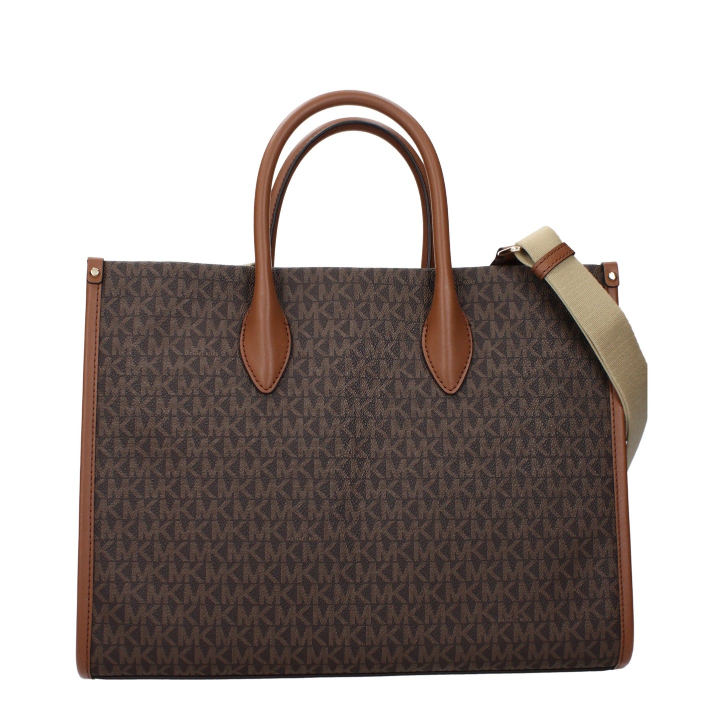 Handbag by Michael Kors for women in fabric brown features a refined silhouette, showcasing a secure , organized , and versatile adjustable-strap for a refined finish.
