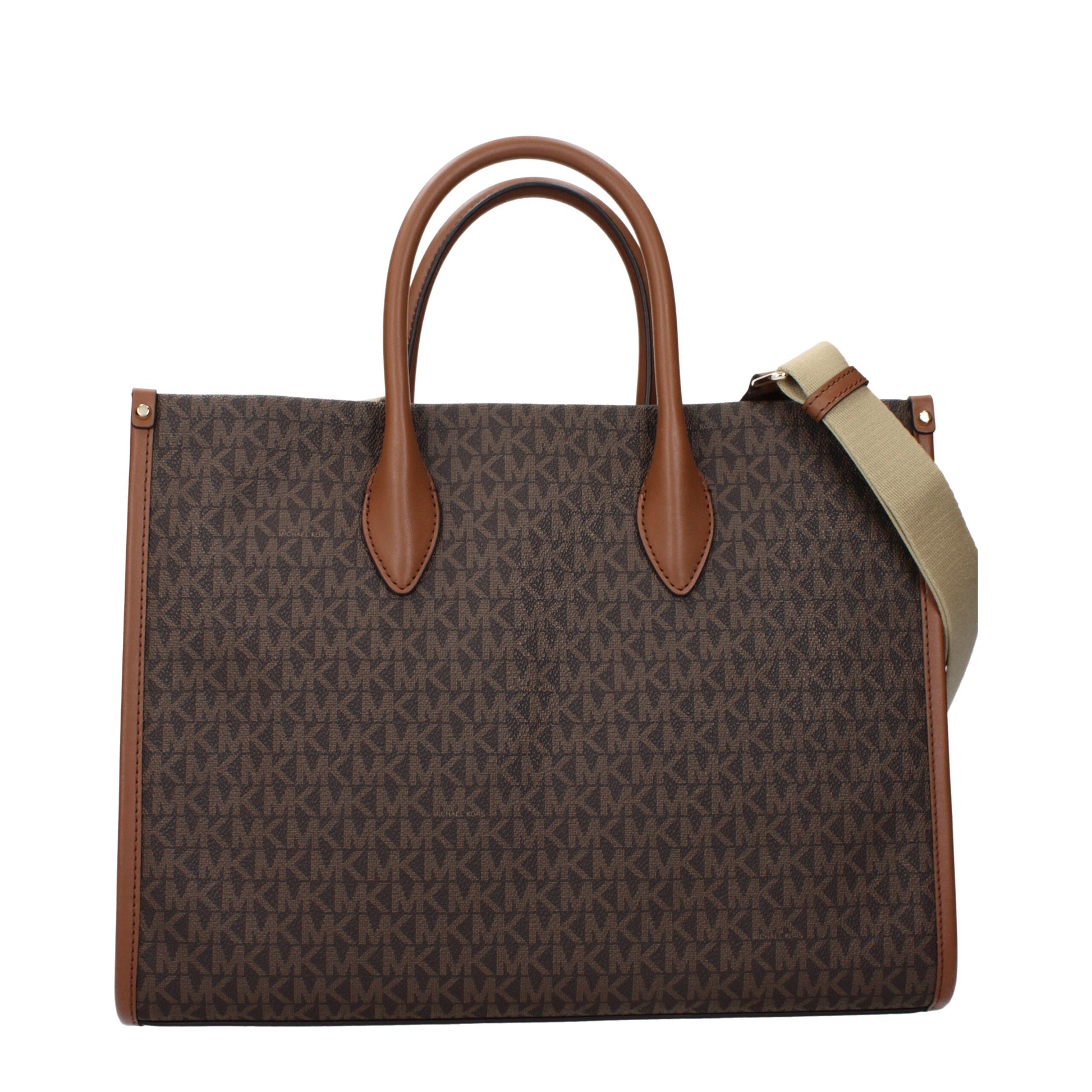 Handbag by Michael Kors for women in fabric brown features a refined silhouette, showcasing a secure , organized , and versatile adjustable-strap for a refined finish.