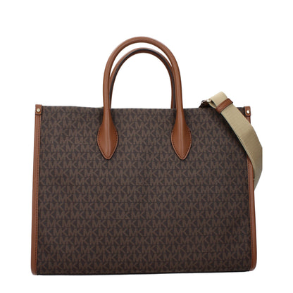 Handbag by Michael Kors for women in fabric brown features a refined silhouette, showcasing a secure , organized , and versatile adjustable-strap for a refined finish.