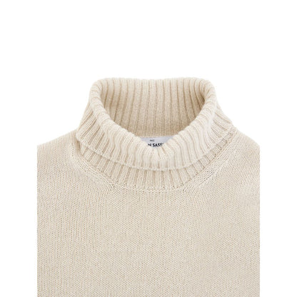 Sweater by Gran Sasso for men in wool beige features an polished silhouette, showcasing refined and a sophisticated turtle neckline for a truly polished finish.
