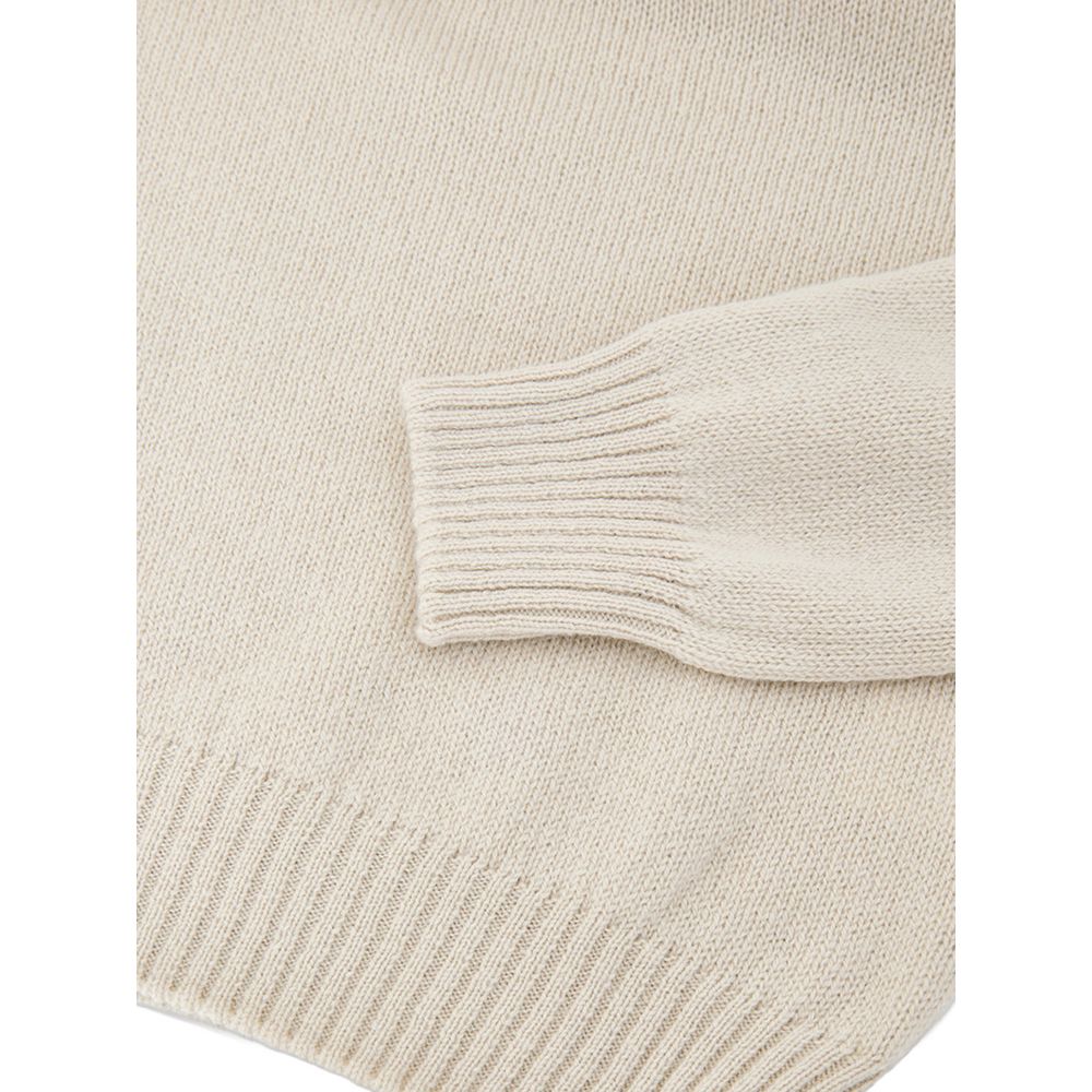Sweater by Gran Sasso for men in wool beige features an tactile silhouette, showcasing a sophisticated turtle neckline and tactile for a refined finish.
