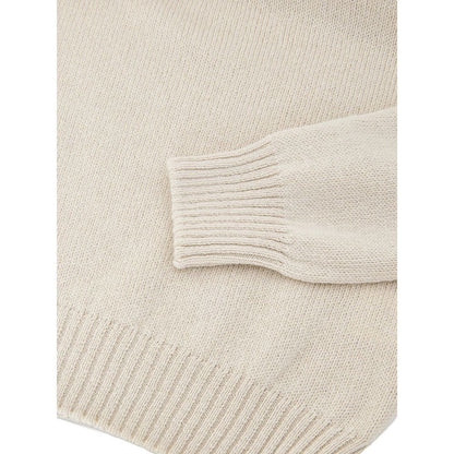 Sweater by Gran Sasso for men in wool beige features an tactile silhouette, showcasing a sophisticated turtle neckline and tactile for a refined finish.