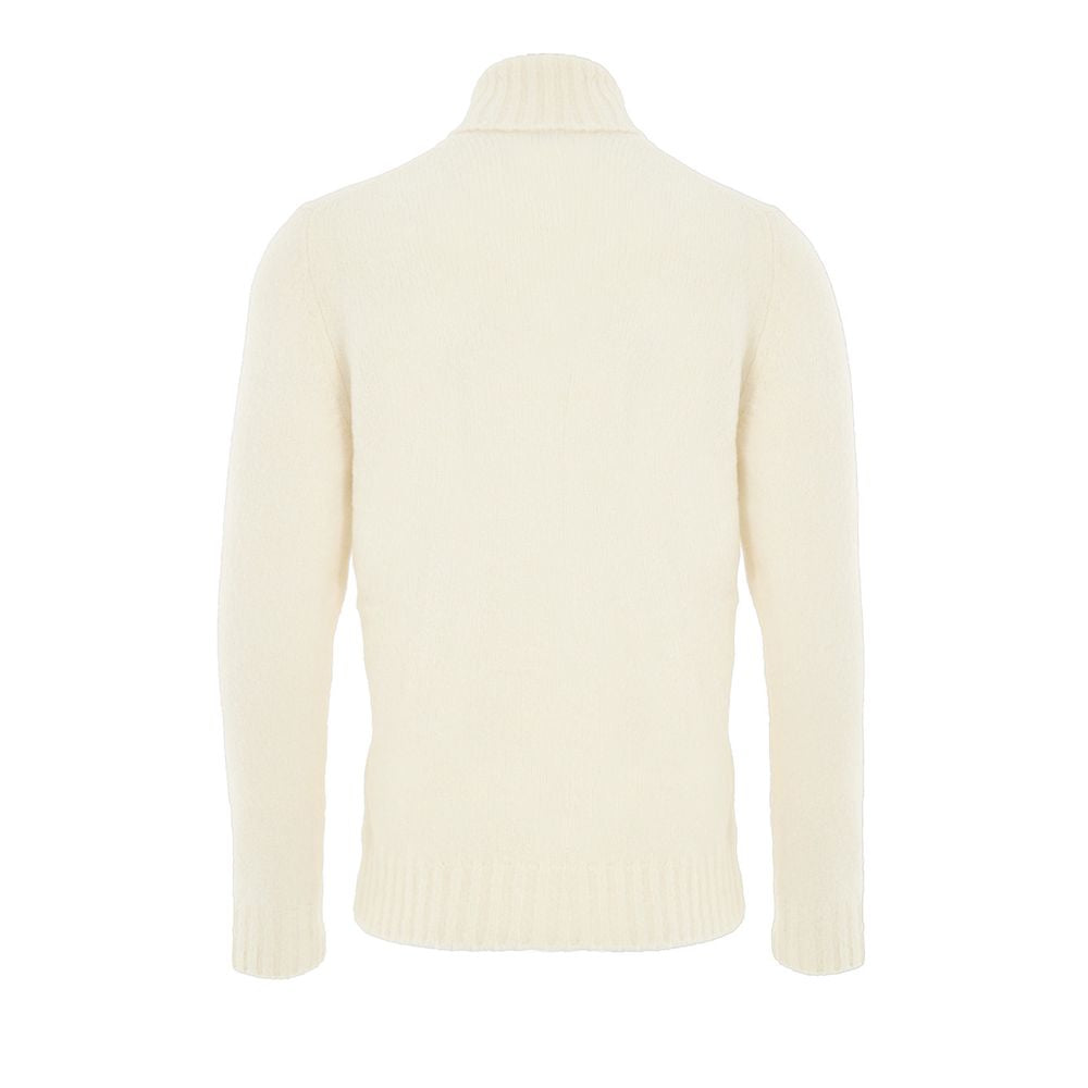 Sweater by Gran Sasso for men in polyamide wool white showcases a discreet silhouette, finished with a discreet turtle neckline and for a discreet look.