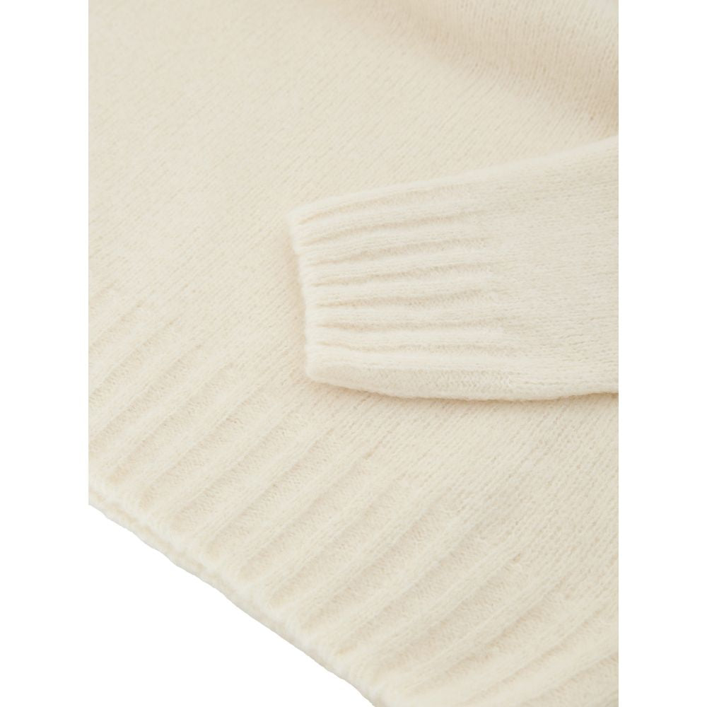 Sweater by Gran Sasso for men in polyamide wool white features an tactile silhouette, showcasing a sophisticated turtle neckline and tactile for a refined finish.