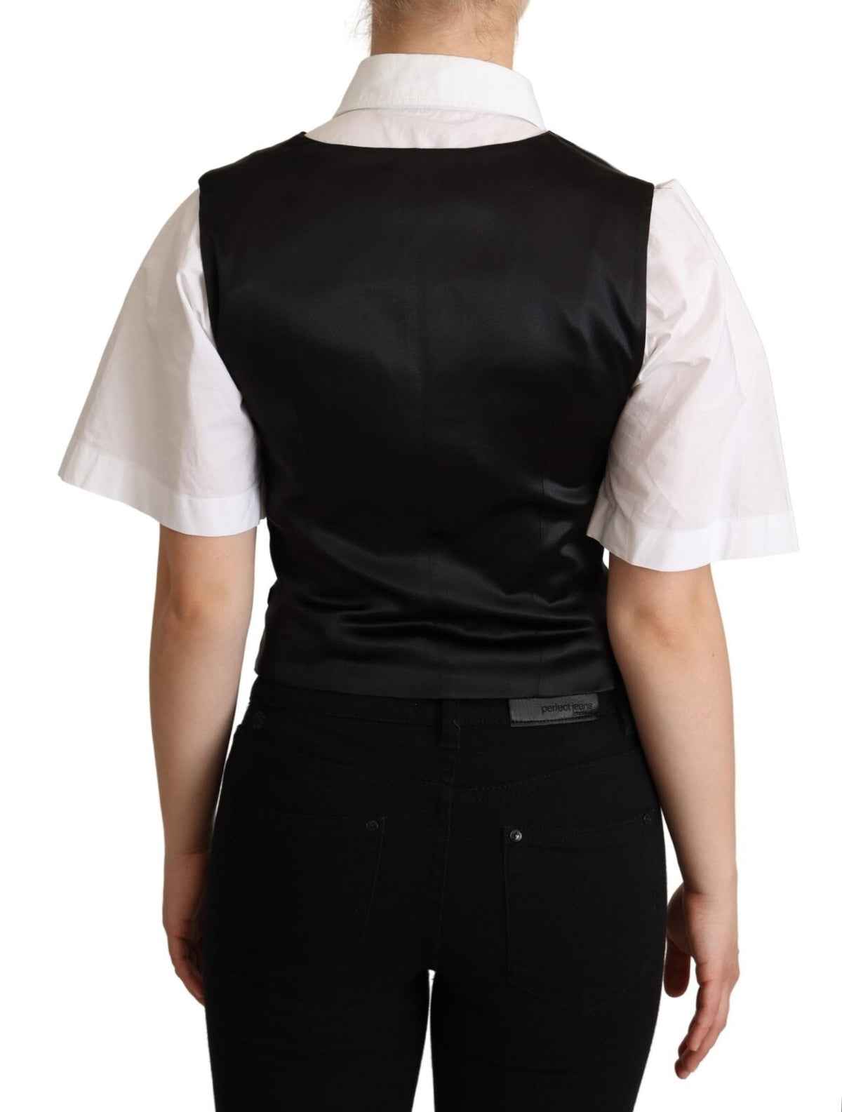 Dolce & Gabbana Women's Polyester Silk Satin & Twill Vest - Black