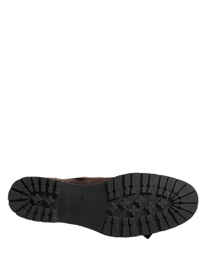 Dolce & Gabbana Men's Suede Leather & Rubber Ankle Strap Boots - Brown