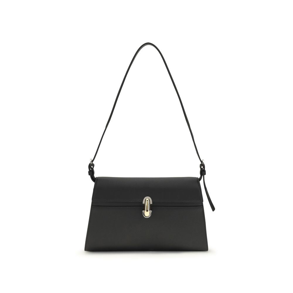 Shoulder Clutch Bag by Savette for women in bos taurus calf leather black features a effortless sophistication silhouette, secured by a turn-lock with ample internal-pockets and versatile shoulder-strap & adjustable-strap for a effortless sophistication finish.