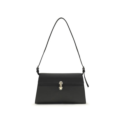 Shoulder Clutch Bag by Savette for women in bos taurus calf leather black features a effortless sophistication silhouette, secured by a turn-lock with ample internal-pockets and versatile shoulder-strap & adjustable-strap for a effortless sophistication finish.