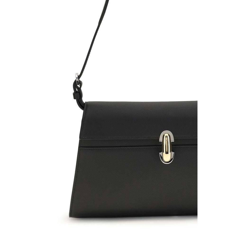 Shoulder Clutch Bag by Savette for women in bos taurus calf leather black features a effortless chic silhouette with a secure turn-lock, ample internal-pockets, and versatile shoulder-strap & adjustable-strap for a effortless chic finish.