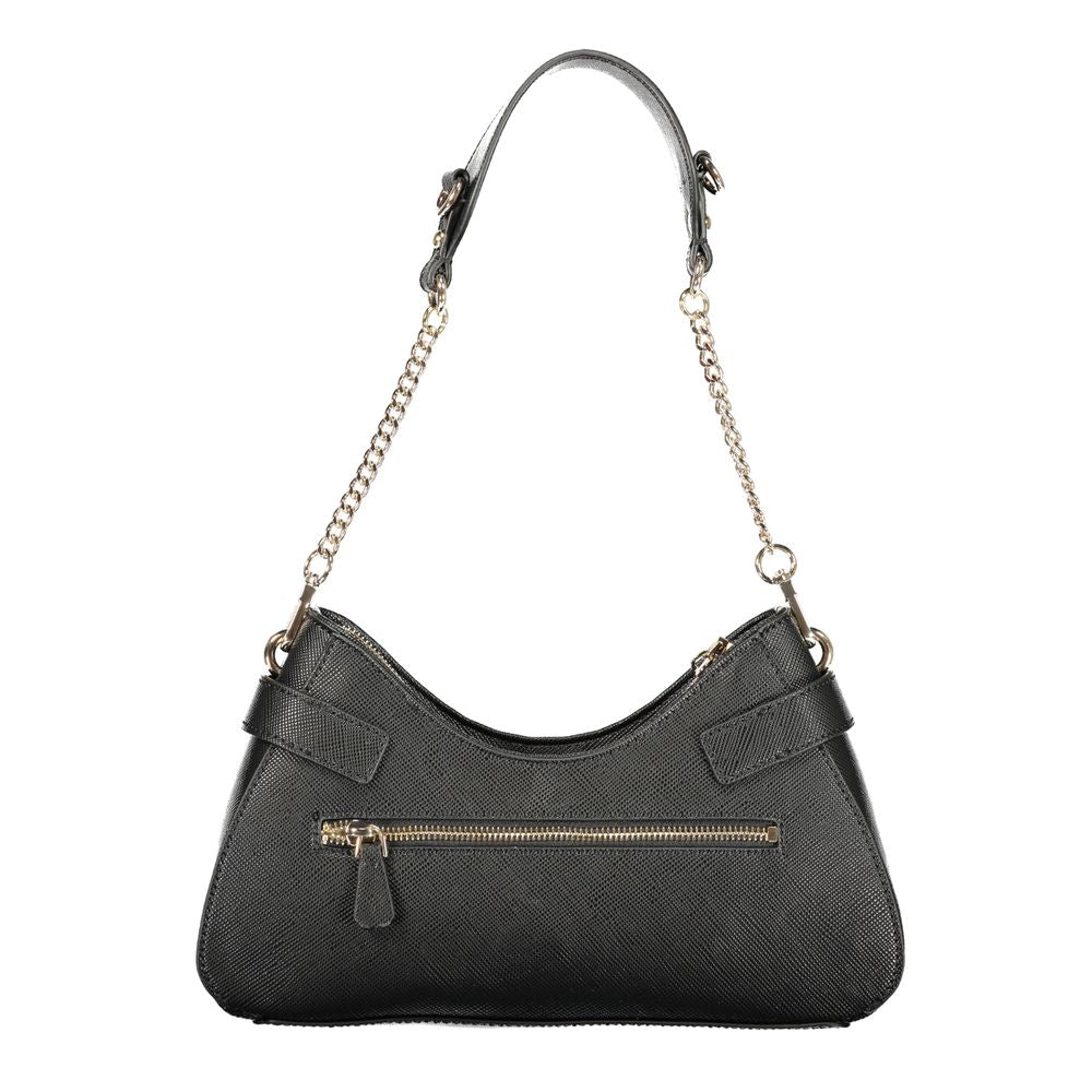 Handbag by Guess Jeans for women in polyurethane black presents a ornamental silhouette, showcasing a secure zipper, ample external-pockets, internal-pockets & cardholder, and versatile handle for a ornamental finish.