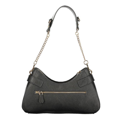 Handbag by Guess Jeans for women in polyurethane black presents a ornamental silhouette, showcasing a secure zipper, ample external-pockets, internal-pockets & cardholder, and versatile handle for a ornamental finish.