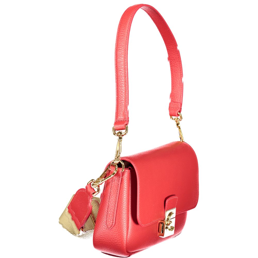 Handbag by Coccinelle for women in leather red features a refined silhouette, showcasing a secure snap & zipper, organized internal-pockets, and versatile shoulder-strap & adjustable-strap for a refined finish.