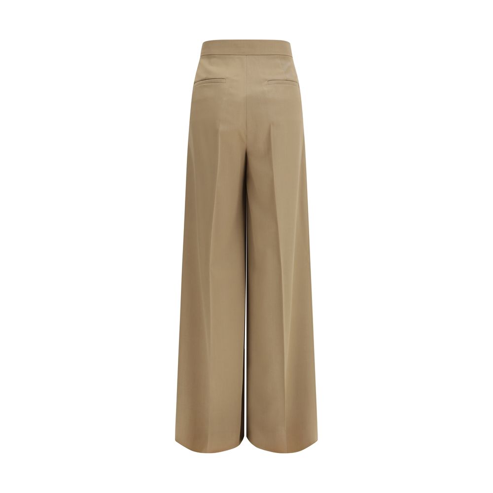 Casual Pants by Max Mara for women in virgin wool beige presents a refined pantology silhouette, artfully defined by a refined pantology straight-leg & regular-fit, long, and a sophisticated .