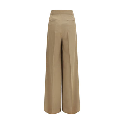 Casual Pants by Max Mara for women in virgin wool beige presents a refined pantology silhouette, artfully defined by a refined pantology straight-leg & regular-fit, long, and a sophisticated .
