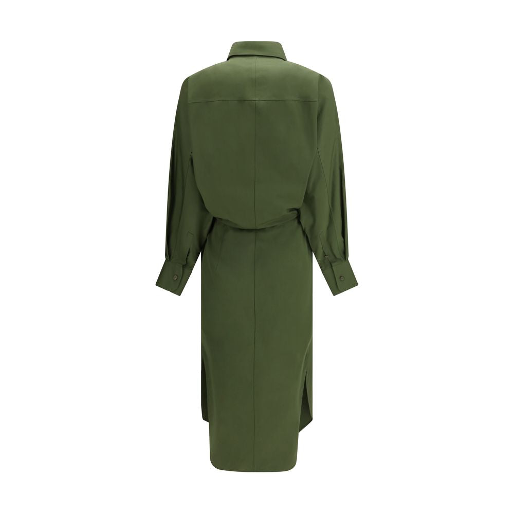 Dress by Givenchy for women in cotton bicolour showcases a striking silhouette, elegantly detailed with a , refined , and a striking midi for a striking finish.