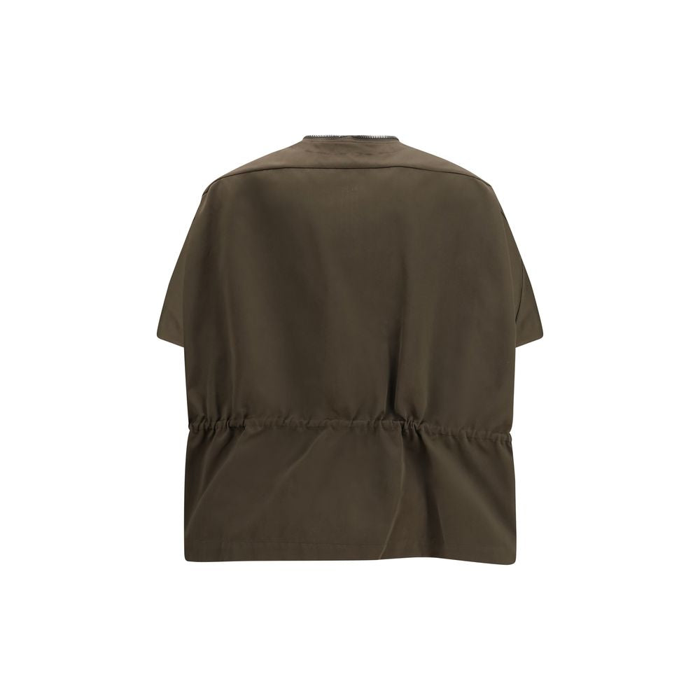 Vest by Rick Owens for women in polyester satin brown features an contemporary silhouette, showcasing refined and a contemporary for a sophisticated layered look.