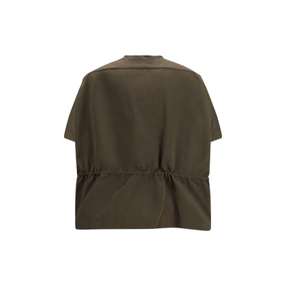 Vest by Rick Owens for women in polyester satin brown features an contemporary silhouette, showcasing refined and a contemporary for a sophisticated layered look.