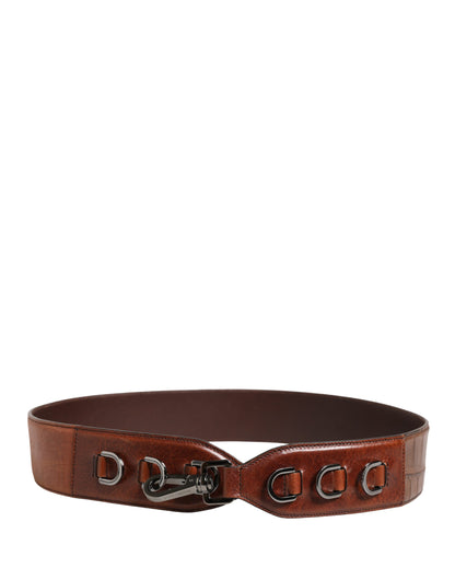 Shoulder Strap by Dolce & Gabbana for men in exotic leather brown features a dynamic silhouette, artfully enhancing the dynamic design of this Exotic Leather Shoulder Strap.