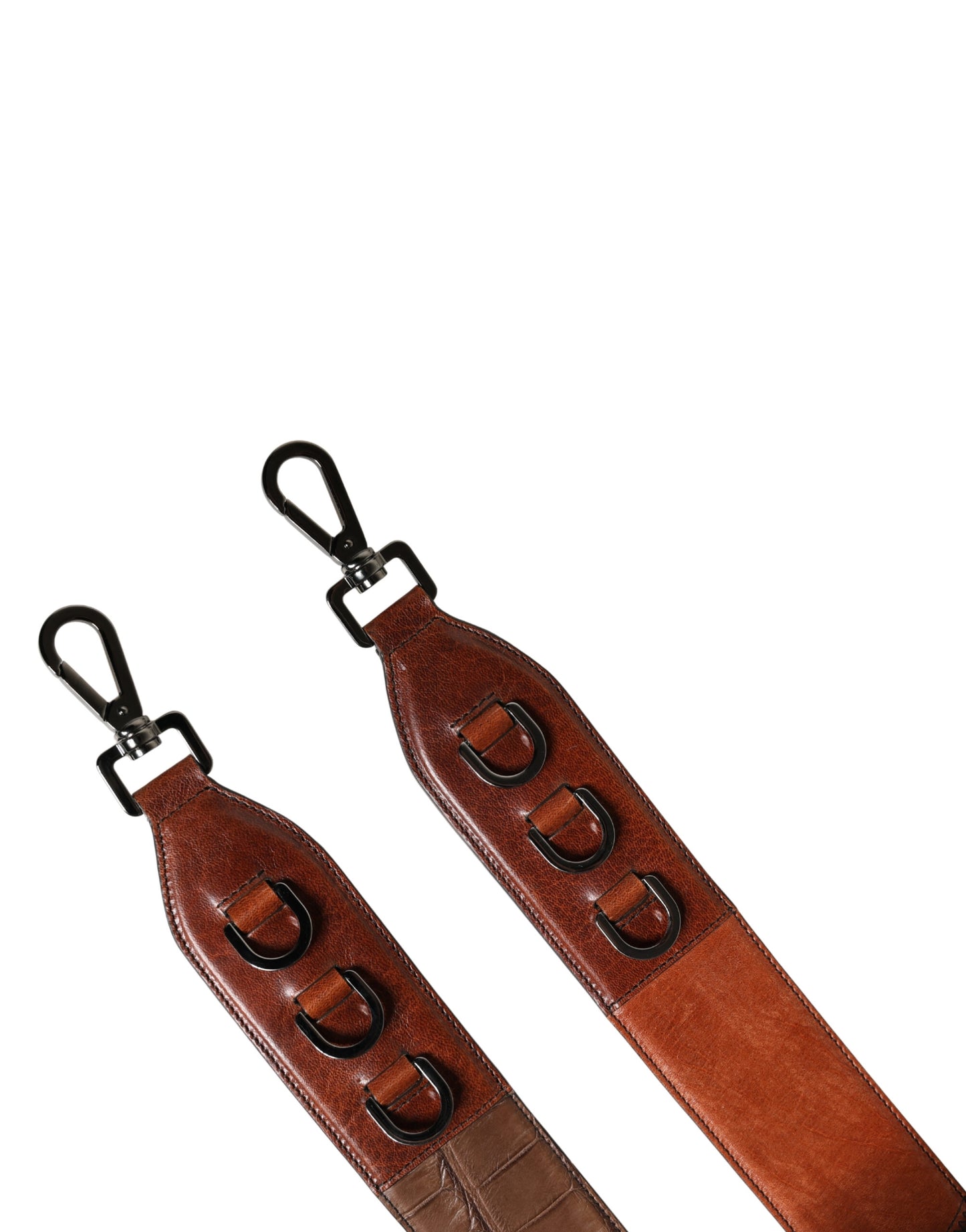 Shoulder Strap by Dolce & Gabbana for men in exotic leather brown features a chic design, presenting a refined view of the Exotic Leather Shoulder Strap with a chic finish.