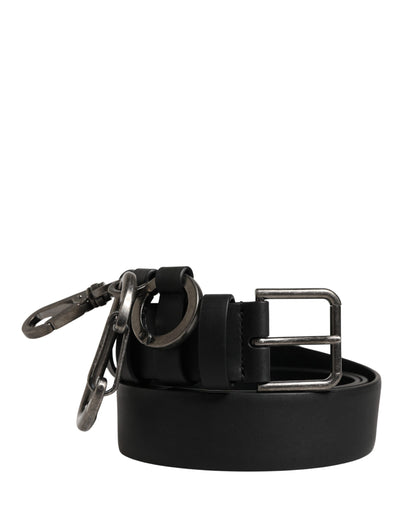 Dolce & Gabbana Calf Leather Belt - Black Silver