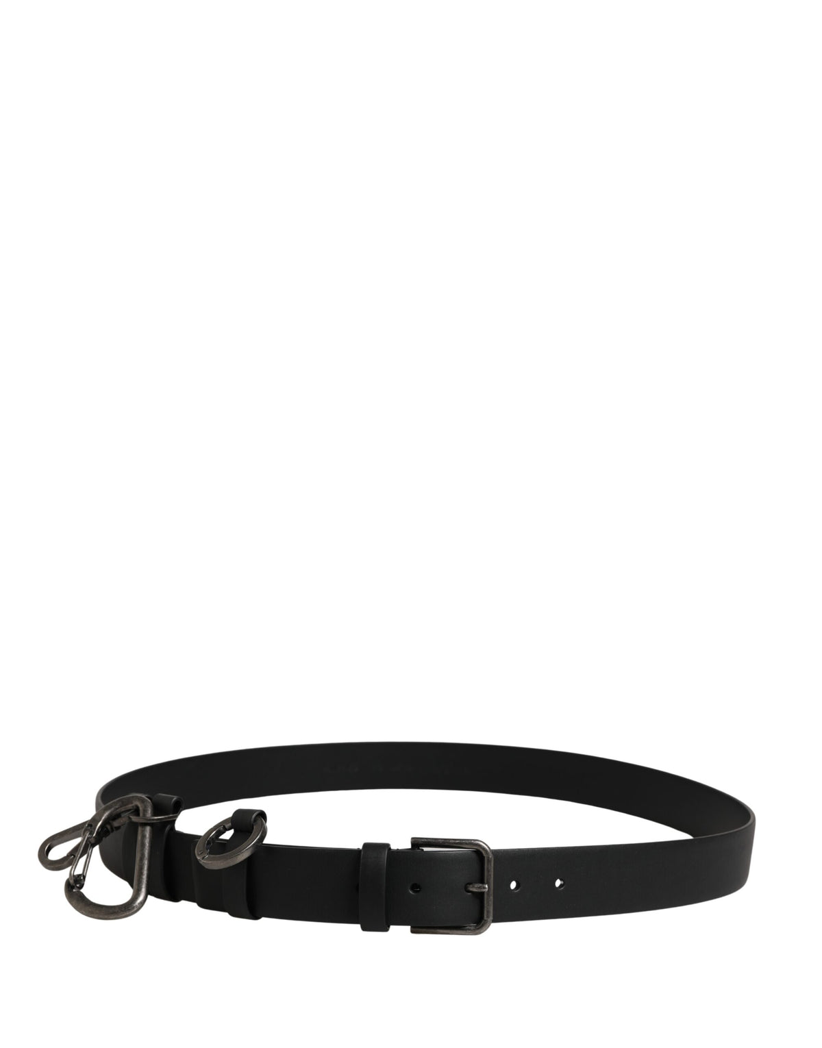 Dolce & Gabbana Calf Leather Belt - Black Silver