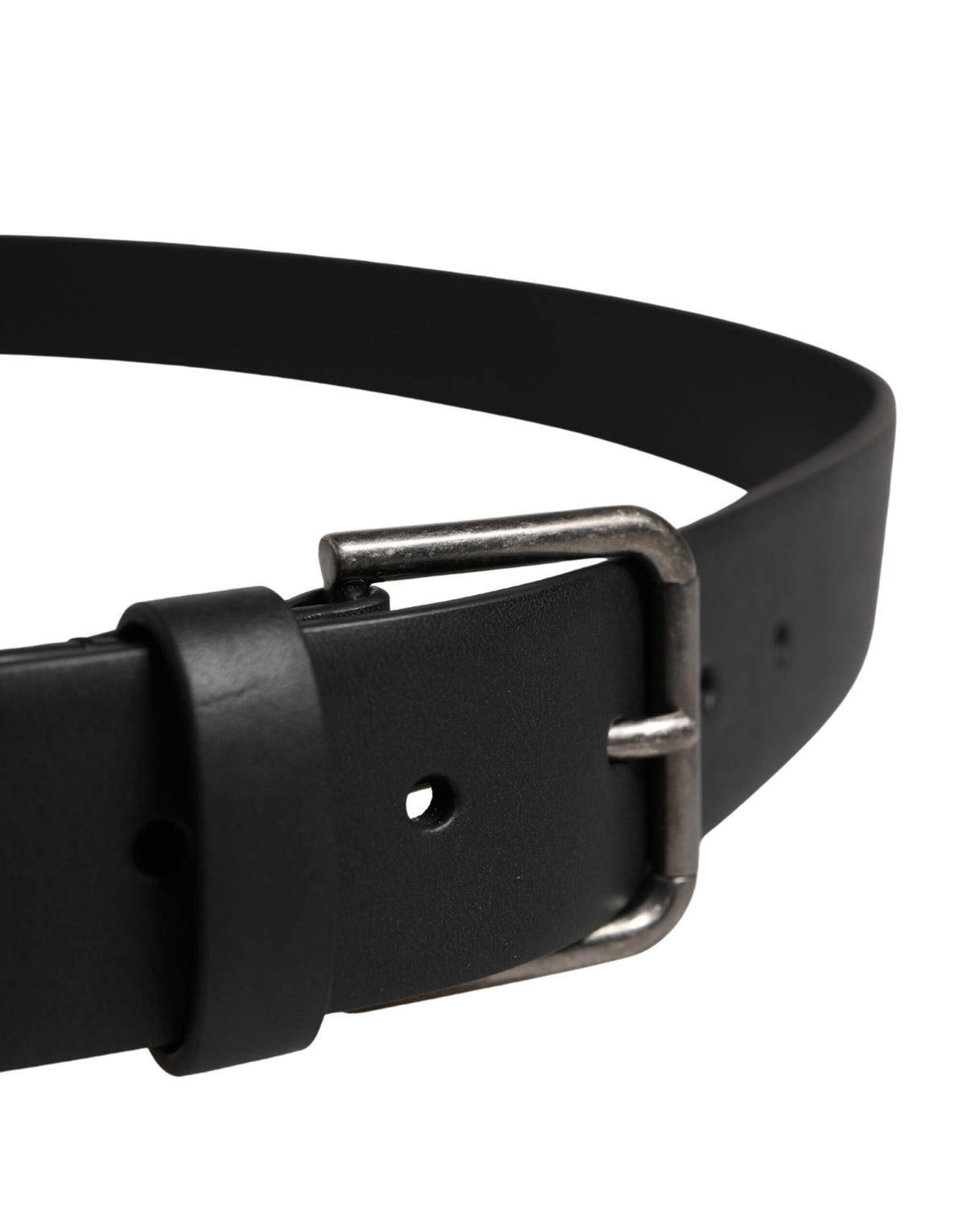 Dolce & Gabbana Calf Leather Belt - Black Silver